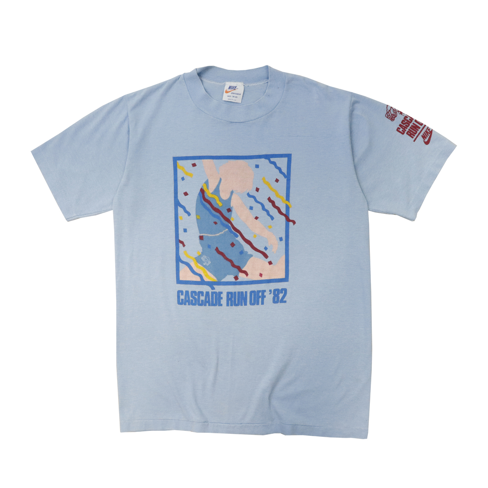 Vintage 1982 Nike Orange Swoosh Cascade Run Off '82 Graphic T-Shirt Size M